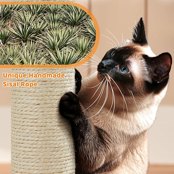 Yaheetech 42in Cat Tree Tower with Scratching Posts, Plush Condo, Ramp & Perch, Multi-Level Climber for Indoor Cats & Kittens, Light Gray