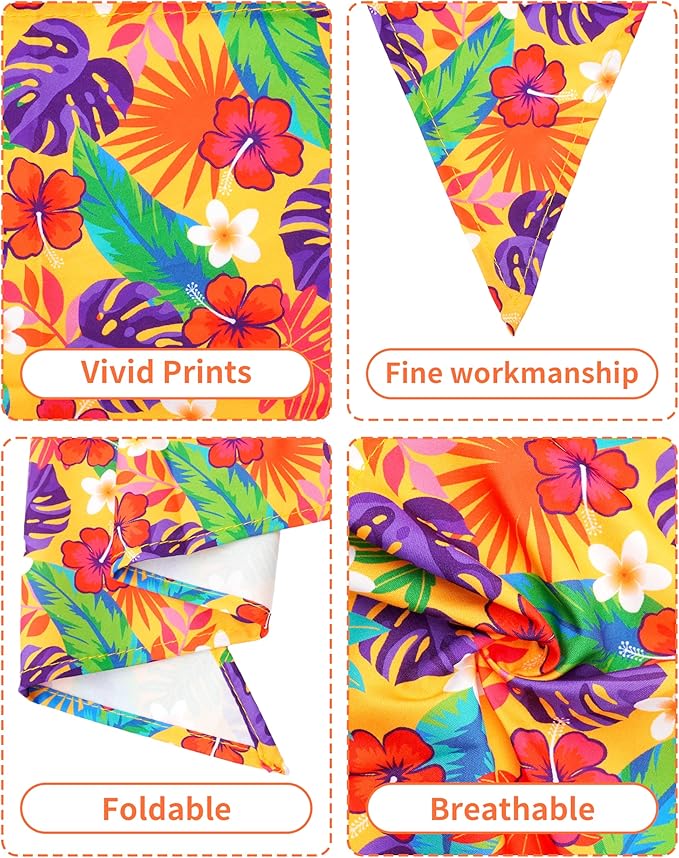 PET SHOW 50 Pack Hawaiian Dog Bandanas Bulk for Small Medium Dogs Puppys Washable Adjustable Pet Scarf Triangle Bibs for Dogs Cats Red Pink Decorative Grooming Accessories