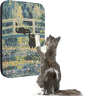 Art Cat Scratcher, Wall-Mountable Cat Scratching Board, Cat Wall Scratcher 16.7x11x1 Inch Cat Scratch Pad and Cat Scratchers for Indoor Cats Toy Furniture Protector（Lily Pond Bridge）