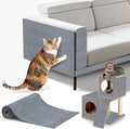 Cat Scratching mat Self-Adhesive, Trimmable Furniture Protector for Couch, Sofa, Wall & Cat Trees - Durable Scratch Pad with Nano Tape, DIY Climbing Carpet for Indoor Cats (Light Grey, 78.7"x15.8")