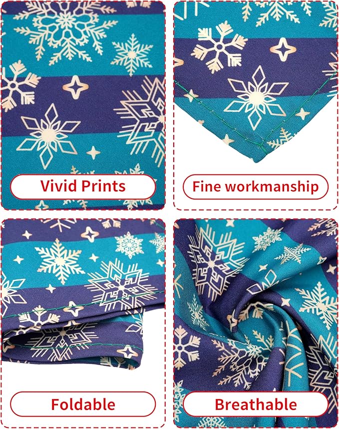 PET SHOW 50 Pack Christmas Big Dog Bandanas Bulk XL Washable Happy New Year Triangle Bibs for Medium Large Dogs Girl Boy Xmas Kerchief Set Pet Scarves Holiday Grooming Accessories