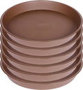 6 Pack of 8 inch Plant Saucer, Heavy Duty Plastic Plant Water Tray 8 inch Round, Pebble Tray, Flower Plant Saucers for Indoors No Holes, Plant Dishes Saucer for Planter 7"/8" (8", Chocolate)