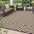 GENIMO Outdoor Rug for Patio Clearance, 6'x9' Reversible Plastic Straw Rugs, Lightweight Waterproof Modern RV Camping Mat for Camper, Balcony, Deck, Backyard, Picnic, Coffee Beige
