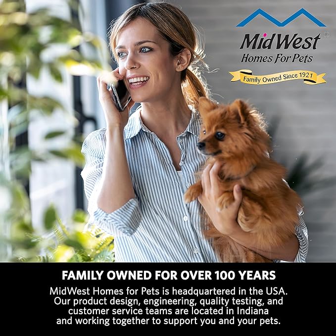 MidWest Homes for Pets 39-Inch High Walk-thru Pressure Mounted Gray Steel Dog Gate, Expands to 38 Inches Wide, No Damage to Walls, Includes 3-inch Extensions, For Small to Medium Pets