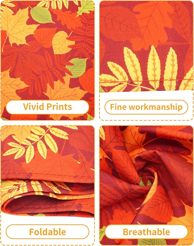 PET SHOW 50 Pack Fall Dog Bandanas Bulk Washable Thanksgiving Autumn Maple Leaves Scarves Puppy Pumpkin Triangle Bibs Kerchief Set Cats Girl Boy Grooming Accessories