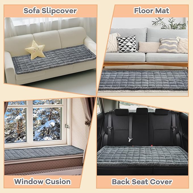 Washable Dog Couch Cover Protector, Non Slip Dog Bed Mat Machine Washable Large Blanket for Dogs, Pet Couches Covers for Sofa (Grey, 27.6 * 59.1 '')