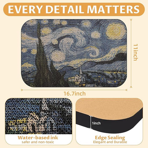 2 Pack Art Cat Scratcher, Wall-Mountable Cat Scratch Pad, Cat Wall Scratcher 16.7x11x1 Inch Cat Scratching Board for Indoor Cats Toy (Series1)