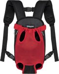 PetAmi Dog Carrier Backpack, Adjustable Dog Pet Cat Front Carrier Backpack | Ventilated Dog Chest Carrier for Hiking Camping Travel, Sling Bag for Small Medium Dog Cat Puppies, Small, 5-9 lbs, Red