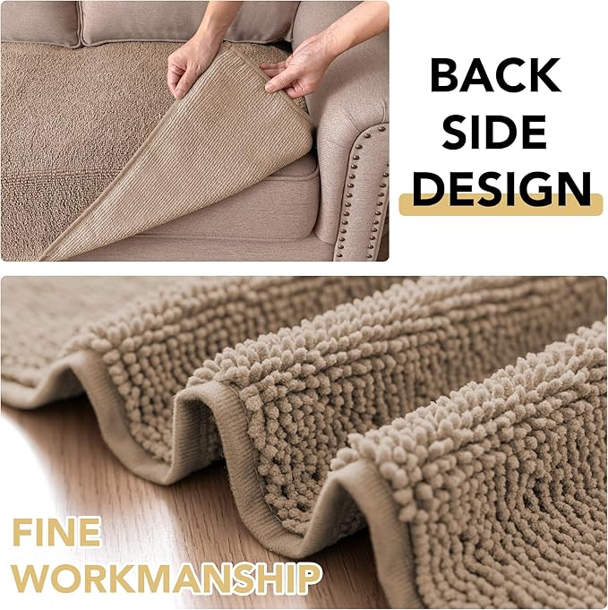 H.VERSAILTEX Non Slip Pet Couch Cover Chenille Dog Bed Protector Thick Soft Sofa Slipcover Pet Friendly Washable Couch Cushion Covers for Pets (52" x 82", Sand)