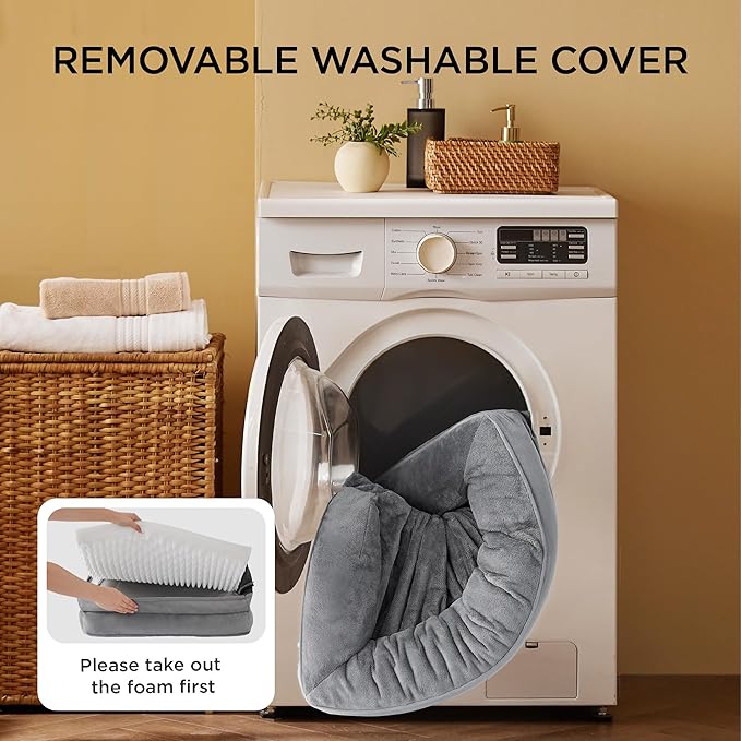 Bedsure Orthopedic Dog Bed Medium Size Dogs - Washable Medium Dog Cat Bed Waterproof, Comfort Pet Couch Sofa with Washable Removable Cover, Pets Bed with Nonskid Bottom, Pink, 28"