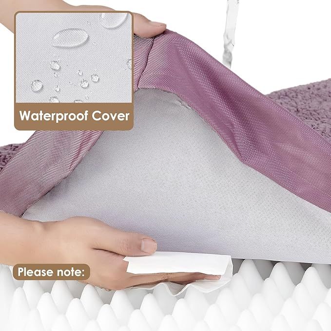 EHEYCIGA Orthopedic XXL Dog Beds for Jumbo Dogs with Removable Washable Cover for Crate, Fog Purple, 47x29