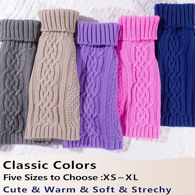 Dog Sweaters for Small Dogs Turtleneck Knit Dog Sweaters Lightweight Puppy Sweater Warm Winter Doggy Clothes Boy Sleeveless Chihuahua Clothes Pullover Doggy Coat for Cool Days (Navy Blue, Small)