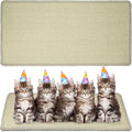 Riakrum Cat Scratch Pad, 2 Pack 32 x 16 Inches Sisal Mat, Natural Fabric Cat Pad, Horizontal Scratching Mat Protector for Furniture, Sofa and Wall (Beige)