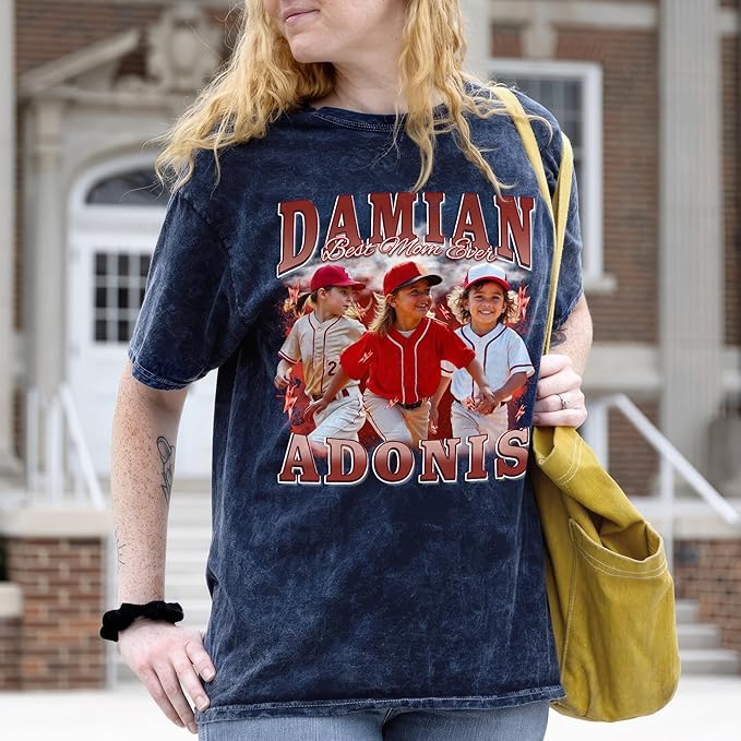 Tehg & Tuhg Custom T Shirts with Picture, Vintage Bootleg Rap Tee, Boyfriend Girlfriend, Unique Gift for Birthday Anniversary