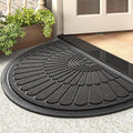 tchdio Door Mat Outdoor Indoor Entrance Doormat-Semicircular Durable Rubber Non Slip Front Door Mat for Outside Inside Entry Entryway Dirt Trapper WelcomeMat for Muddy Paws and Shoes-Grey 24”x36”