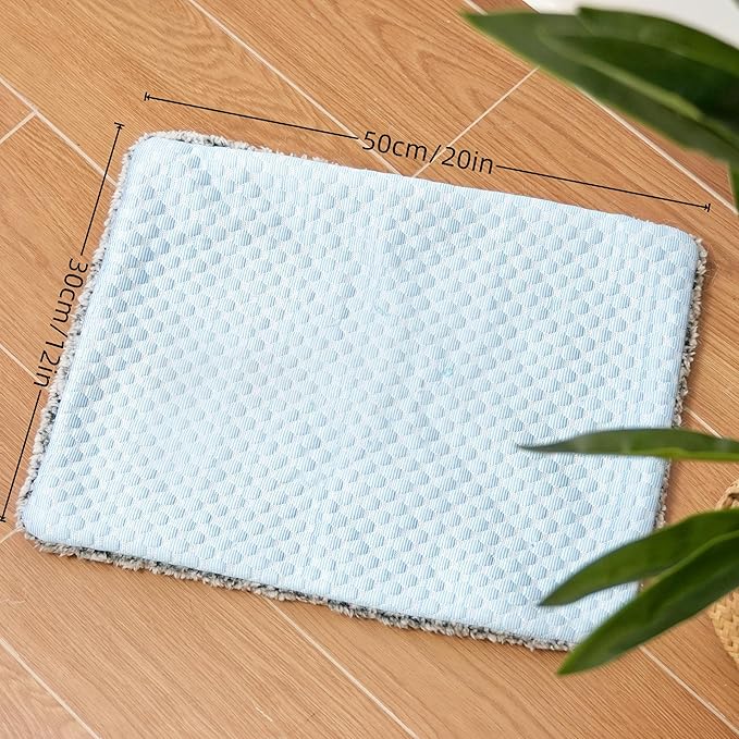 Two Uses'Cat Mat,Self Warming&Cooling Cat Mat.12 * 20in- Cooling Cat Pad,Small Animal with Free Ice Gel Bag,Two uses,Self Warming,Cats self Heating pad,Machine Washable