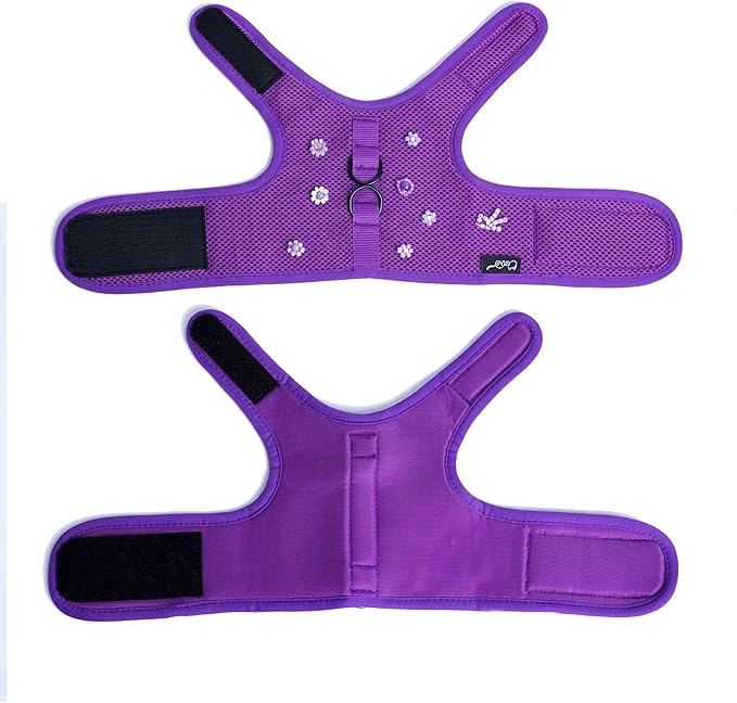 Kitty Harness and Leash for Walking Escape Proof Breathable Mesh Fabric, Purple, X-Small, Adjustable Cat Walking Jackets with DIY Beads, Padded Stylish Cat Vest