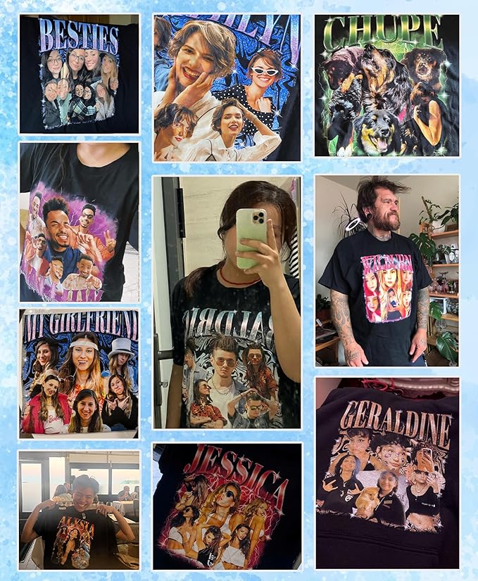 Custom Bootleg Rapper Graphic Tees Shirt – Retro 90s Vintage Style, Personalized Gift for Girlfriend, Birthday, Valentine