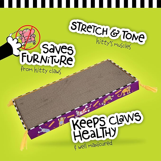 FAT CAT Big Mama's Scratch Cat Toy Box Includes 100% Organic Catnip Grown In The USA