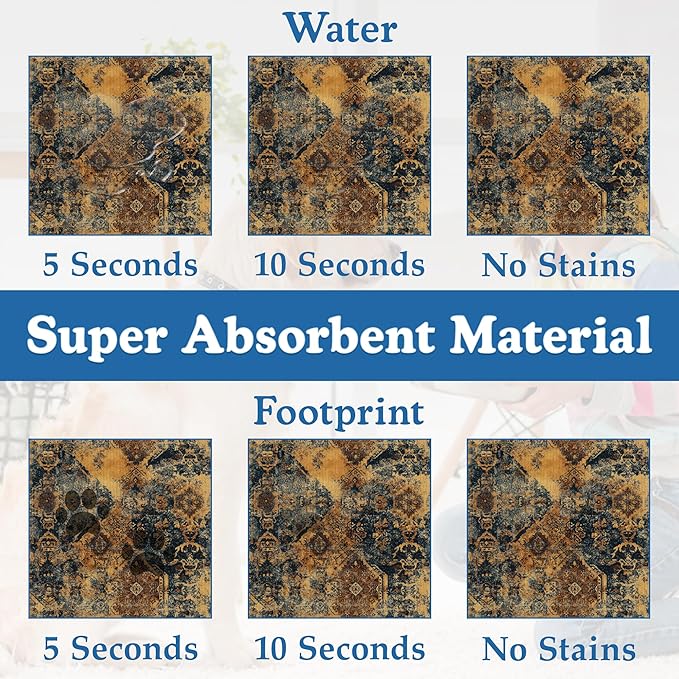 Grunge Boho Pet Feeding Mat for Floors–Christmas Stocking Absorbent Quick Dry Dog Cat Bowl Mat for Food and Water, Non Slip Waterproof Base, Mess-Free Feeding Accessories 12"x20"