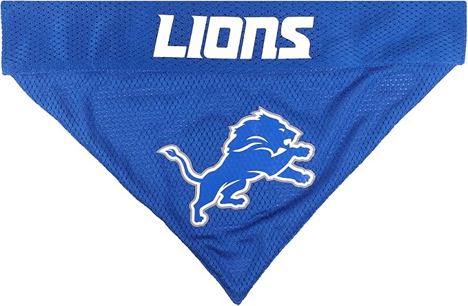 Pets First NFL Dog Bandana - Detroit Lions Reversible PET Bandana. 2 Sided Sports Bandana with a Premium Embroidery Team Logo, Small/Medium. - 2 Sizes & 32 NFL Teams Available