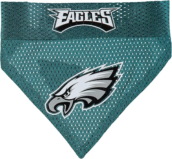 Pets First NFL DOG BANDANA - PHILADELPHIA EAGLES REVERSIBLE PET BANDANA. 2 Sided Sports Bandana with a PREMIUM Embroidery TEAM LOGO, Small/Medium. - 2 Sizes & 32 NFL Teams available, PHL-3217-S-M