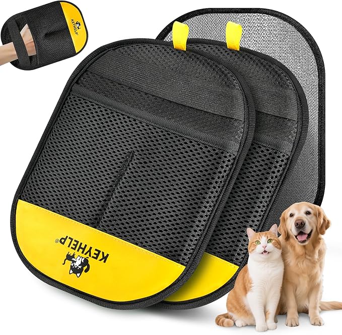 2PCS Pet Hair Removal Gloves for Dogs & Cats, Newly Upgraded Reusable Electrostatic Pet Hair Glove, Magic Brush Pet Hair Remover Tool for Clothing, Couch, Carpet, Car Seat