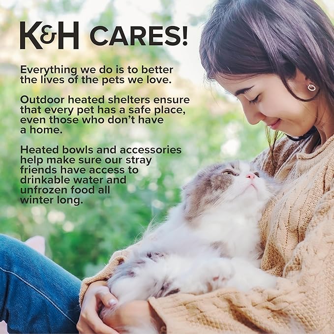 K&H Pet Products Heated Cat Bed - Thermo-Pet Cave for Large Cats, Indoor Heated Pet Bed for Dogs & Cats, Covered Cave Pet Tent, Collapsible, Machine Washable, Safety Listed - 17 X 15 X 13in Gray