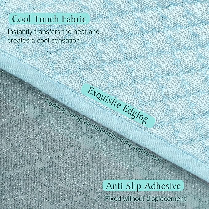 Upgraded Self-Cooling Dog Mat - Breathable Pet Cooling Pad for Dogs & Cats, Indoor & Outdoor Use, Washable Cooling Blanket for Comfort