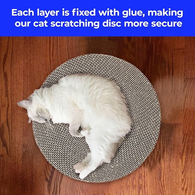 Round cat Scratcher Refill, 10 inch Diameter, 7/8 inch Thickness Scratcher Replacement Pads, Scratching Board Circle, Scratch pad, scratchers for Indoor Cats (3pcs)