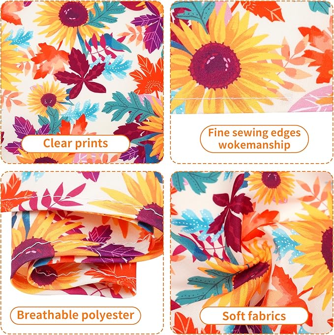 30 Pack Fall Dog Bandanas Bulk for Large Dogs 33 Inch XL Stitch Edge Dog Bandanas Adjustable Autumn Scarves Grooming L