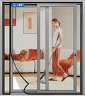 Magnetic Screen Door Left Right Side Opening Upgraded PET Mesh Greater Than Fiberglass and Polyester,Keep Bugs Out,Pet & Kid Friendly,Suitable for Sliding Doors,Patio French Doors-72" X 82"