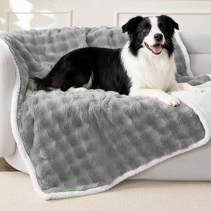 Soft Cozy Waterproof Dog Blanket for Couch - Room Decor Medium Pet Blanket for Furniture Protector, Washable Calming Dog Crate Blankets for Indoors & Outdoors, Grey, 40"x50"