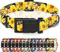 Dog Collar for Boys Girls, Puppy Collar for Small Medium Large Dogs, Adjustable Soft Patterned Pet Collar with Safety Buckle for Male Females(Yellow Floral,XS)