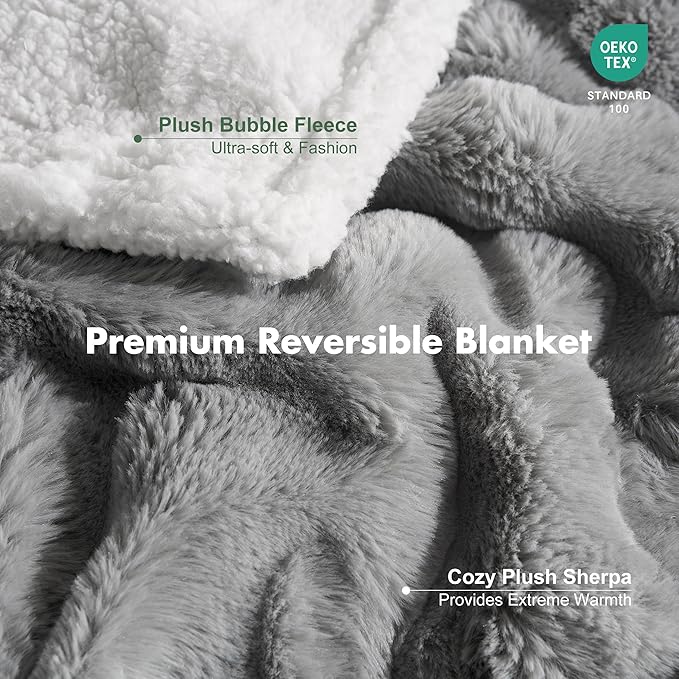 Soft Cozy Waterproof Dog Blanket for Large Dogs - Room Decor Pet Throw Blanket for Couch Bed Protector, Washable Dog Blankets for Indoors & Outdoors, Grey, 50"x60"