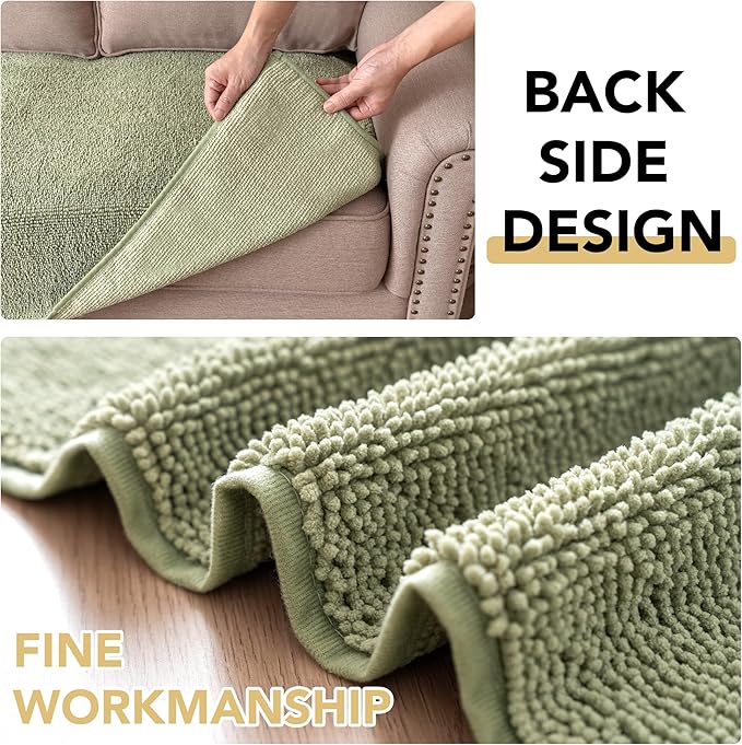 H.VERSAILTEX Non Slip Pet Couch Cover Chenille Dog Bed Protector Thick Soft Sofa Slipcover Pet Friendly Washable Couch Cushion Covers for Pets (40" x 50", Sage)