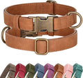 Didog Soft PU Leather Dog Collar, Stylish Quick Released Dog Collars for Large Dogs, Easy Clean Adjustable Pet Collar for Daily Walking, Light Brown, XL Fit 17-27" Neck