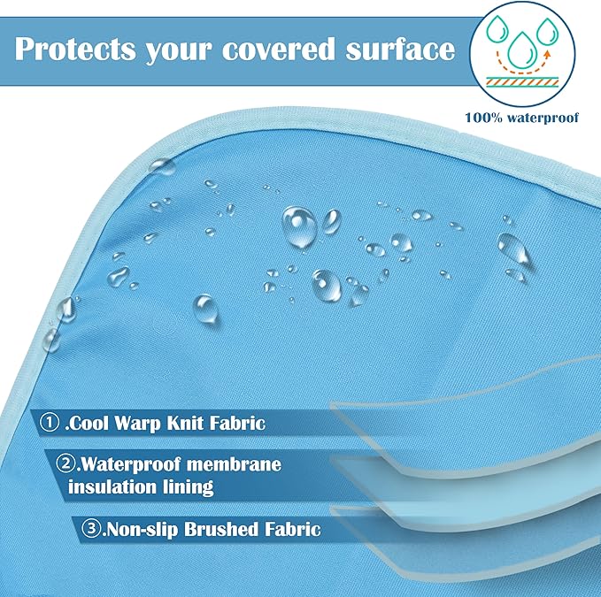 Kritter Planet Waterproof Cooling Dog Mat, Soft Pet Blanket for Summer, Lightweight Outdoor Mat, Reversible Furniture Cover, 30 x 50 inch, Blue