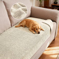 H.VERSAILTEX Non Slip Pet Couch Cover Chenille Dog Bed Protector Thick Soft Sofa Slipcover Pet Friendly Washable Couch Cushion Covers for Pets (30" x 70", Ivory)
