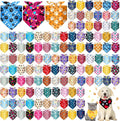 Reginary 120 Packs Dog Bandanas Bulk Christmas Dog Paw Scarf Adjustable Holiday Pet Scarf Washable Scarves Triangle Drool Bibs for Xmas Cat Pet Costume Supply