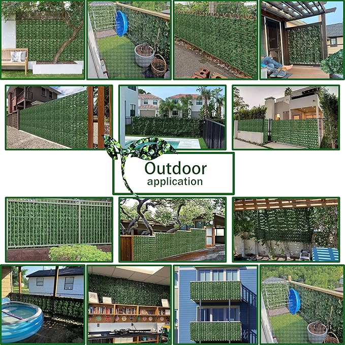 Artificial Ivy Privacy Fence Wall Screen,80X120 in UV-Anti Faux Greenery Backdrop Ivy Vine Leaf Hedges Fence Panels for Patio, Balcony, Garden, Backyard Indoor Outdoor Green Wall Decor