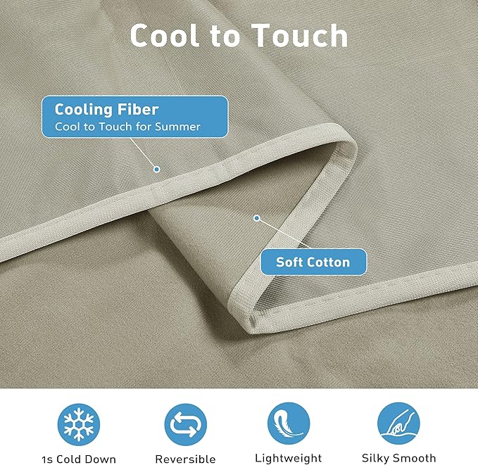 Kritter Planet Waterproof Cooling Dog Mat, Soft Pet Blanket for Summer, Lightweight Outdoor Mat, Reversible Furniture Cover Couch Sofa Bed, 50 x 60 inch, Taupe