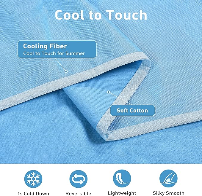 Kritter Planet Small Cooling Pad for Dog, Waterproof Cooling Pet Mat for Summer, Lightweight Cooling Outdoor Mat, Reversible Furniture Cover Couch, 20 x 30 inch, Blue
