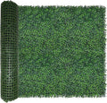 Artificial Boxwood Roll: 40x120 in (33.5 sqft) UV-Anti Faux Ivy Boxwood Hedge Leaf Grass Wall for Patio Balcony Privacy, Garden, Backyard Greenery Wall Backdrop and Fence Decor