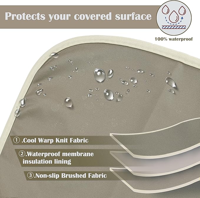 Kritter Planet Waterproof Cooling Dog Mat, Soft Pet Blanket for Summer, Lightweight Outdoor Mat, Reversible Furniture Cover Couch Sofa Bed, 50 x 60 inch, Taupe