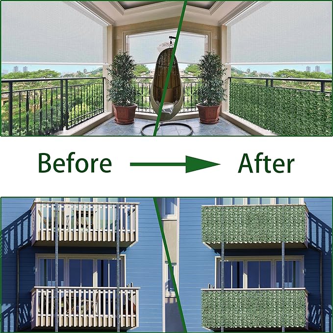 Artificial Ivy Privacy Fence Wall Screen, 48x120 in UV-Anti Faux Greenery Backdrop Ivy Vine Leaf Hedges Fence Panels for Patio, Balcony, Garden, Backyard Indoor Outdoor Green Wall Decor